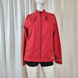 Asics womens Sz medium red outwear jacket